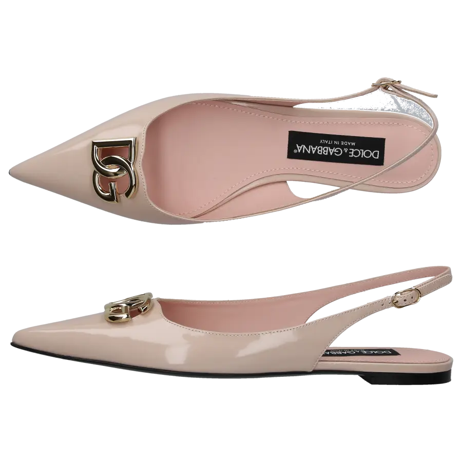 Dolce & Gabbana - Sling-Ballerinas LOLLO Lackleder - beige