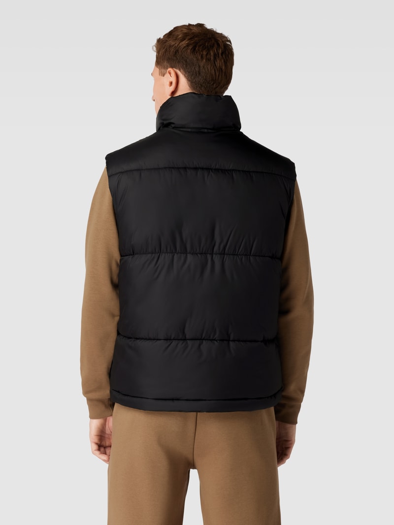 Steppweste mit Label-Stitching Modell 'LANDIN' in schwarz