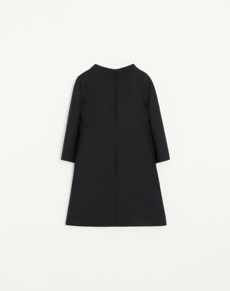 Vestido curto de crepe de alta costura
