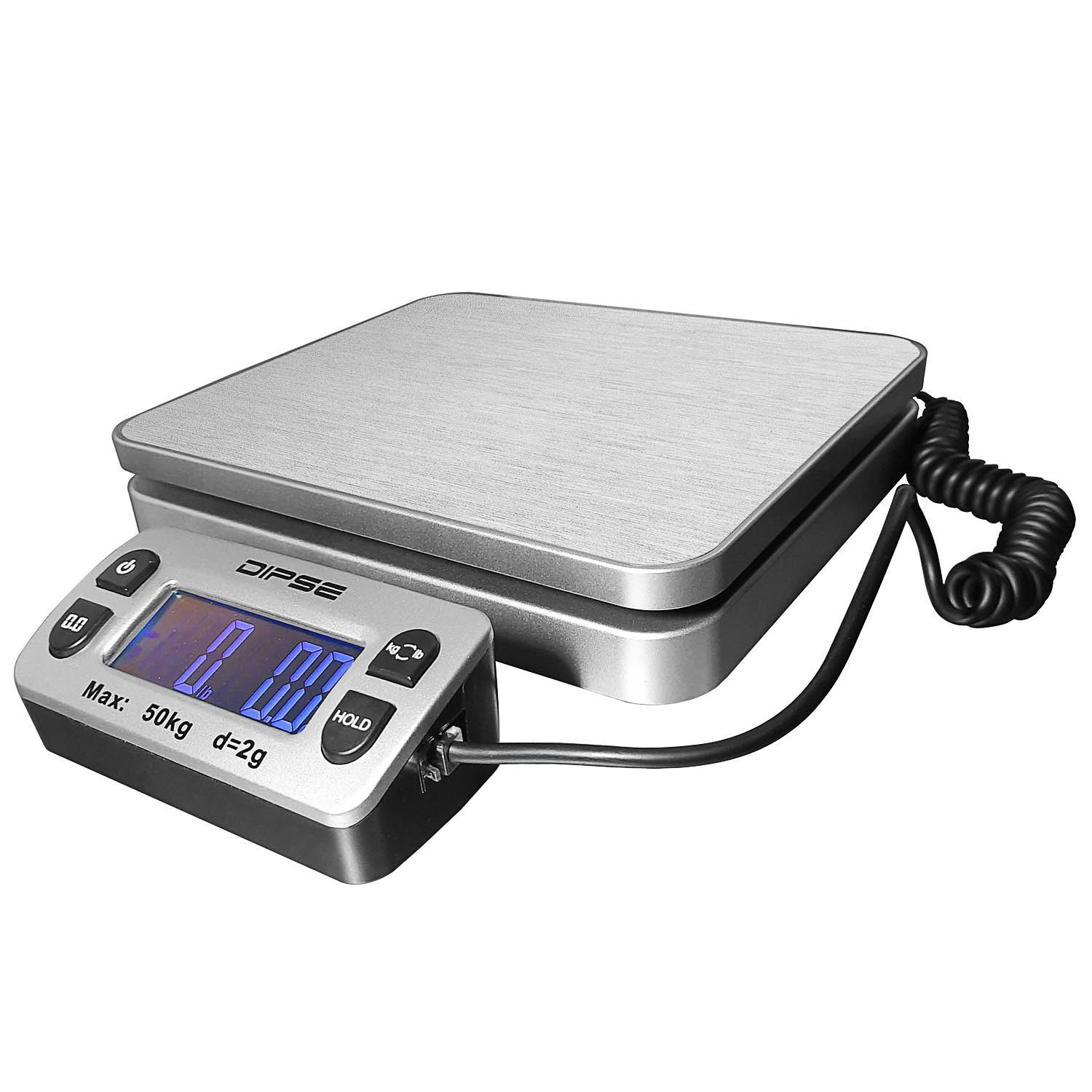 Dipse Feinwaage Paketwaage Parcel Mini 50 Edelstahl, externes Display 50kg 2g