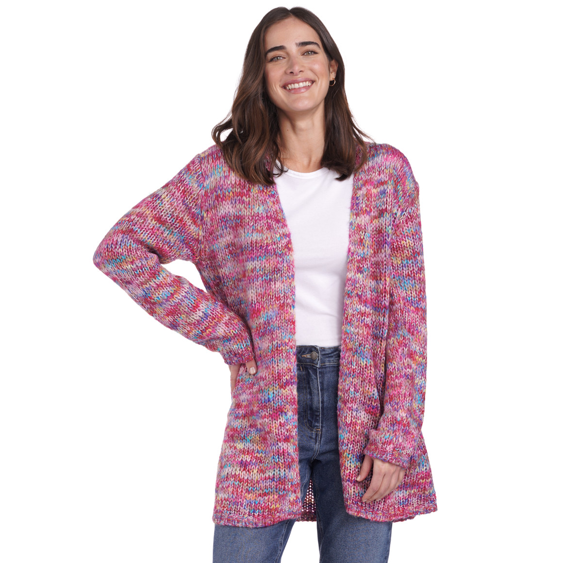 Damen Strickjacke mit Effektgarn