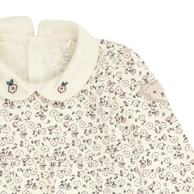 Strampler langarm, beige für Mädchen