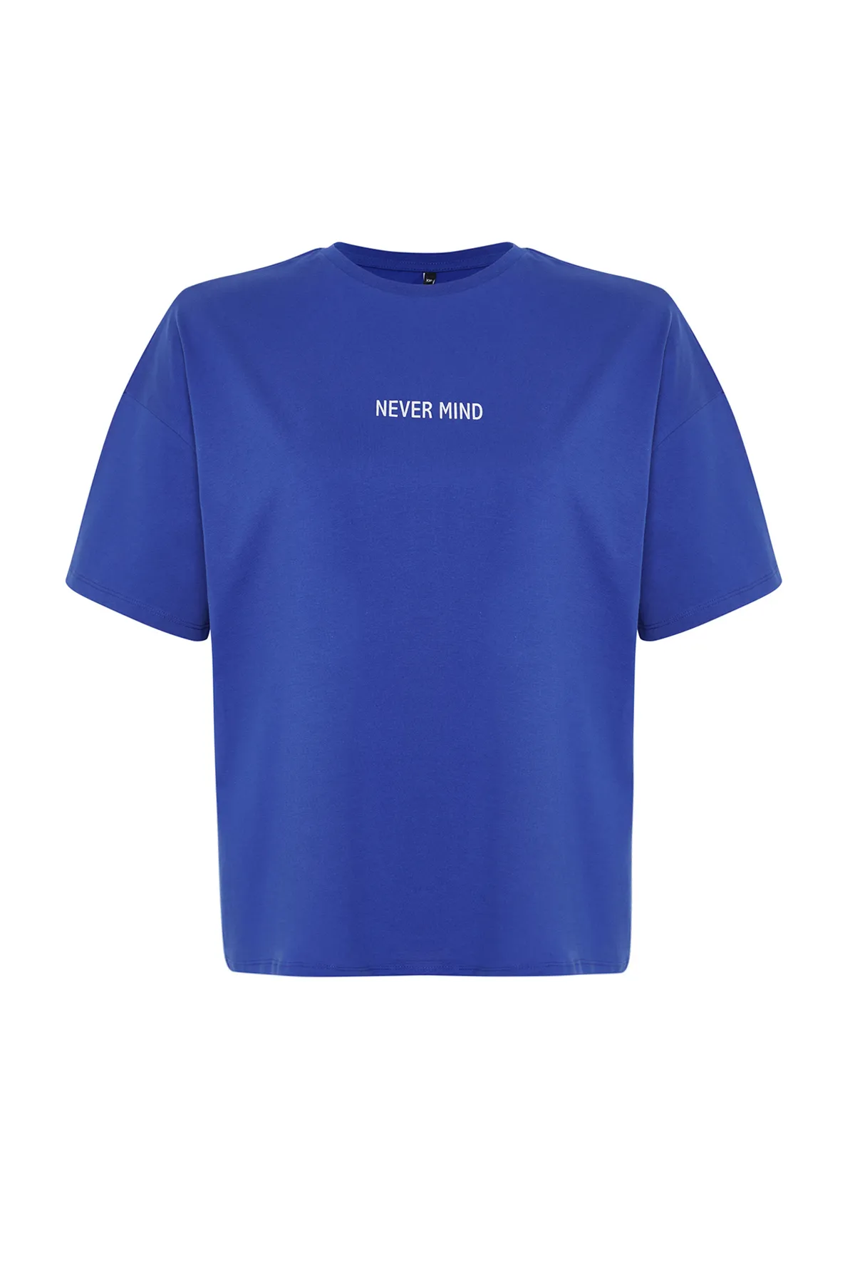 Trendyol Curve  Übergroßes Strick-T-Shirt mit Saks-Slogan-Print TBBSS24BF00018