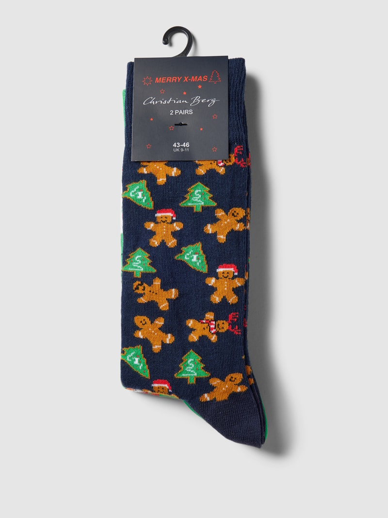 Socken aus Baumwoll-Mix im 2er-Pack in grün