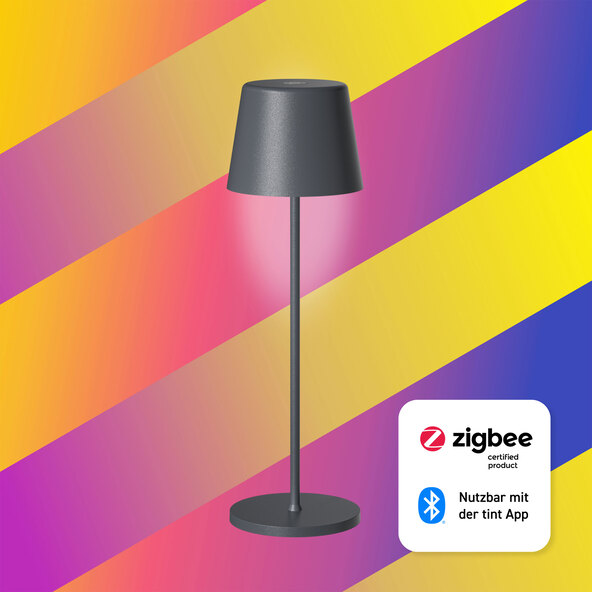 Smarte LED-Akku-Tischleuchte Dalia white+color, anthrazit