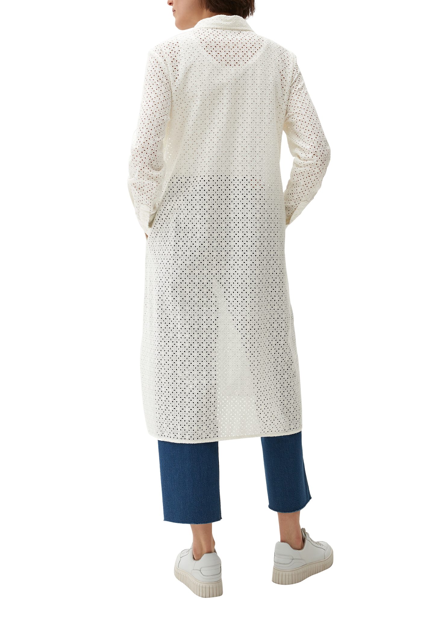 s.Oliver Langarmbluse Longbluse aus Broderie Anglaise