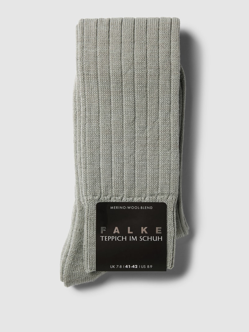 Socken aus Schurwoll-Mix Modell 'TEPPICH' in silber