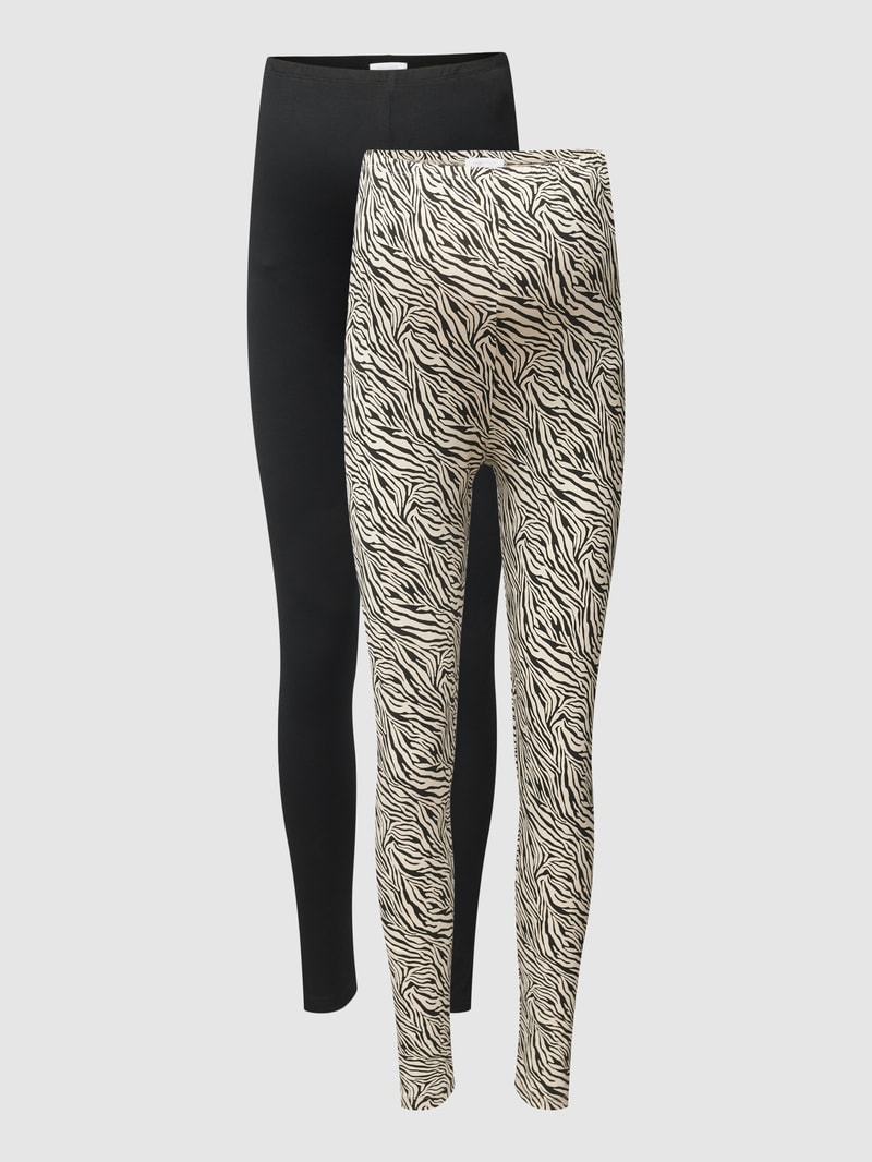 Umstands-Leggings mit elastischem Bund Modell 'EMMA' im 2er-Pack in schwarz