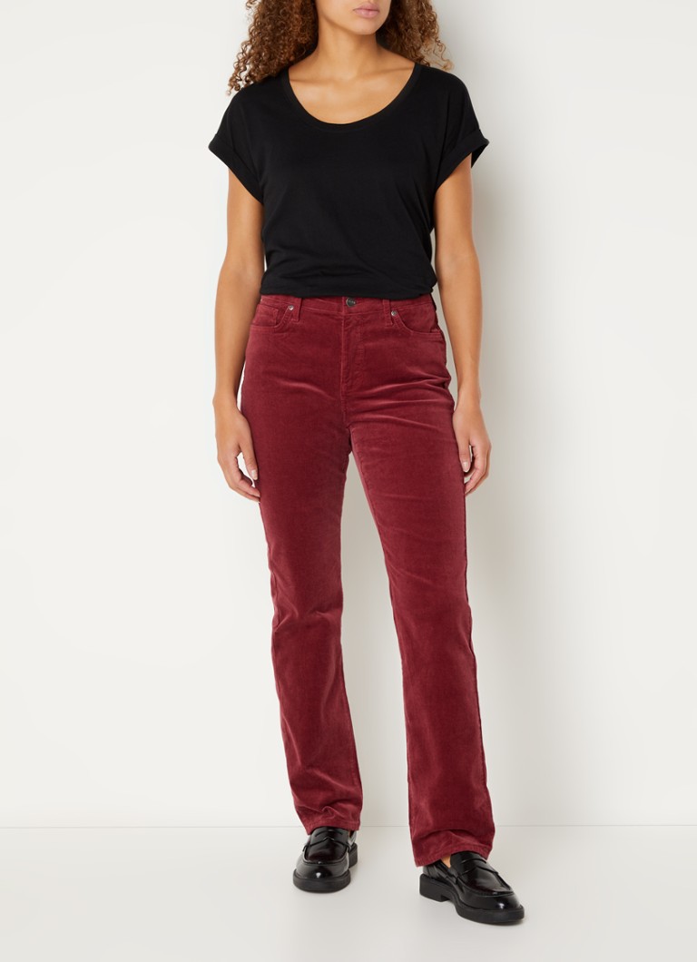 Pantaloni chino NYDJ Marilyn cu talie înaltă, croială dreaptă, din cordură elastică
