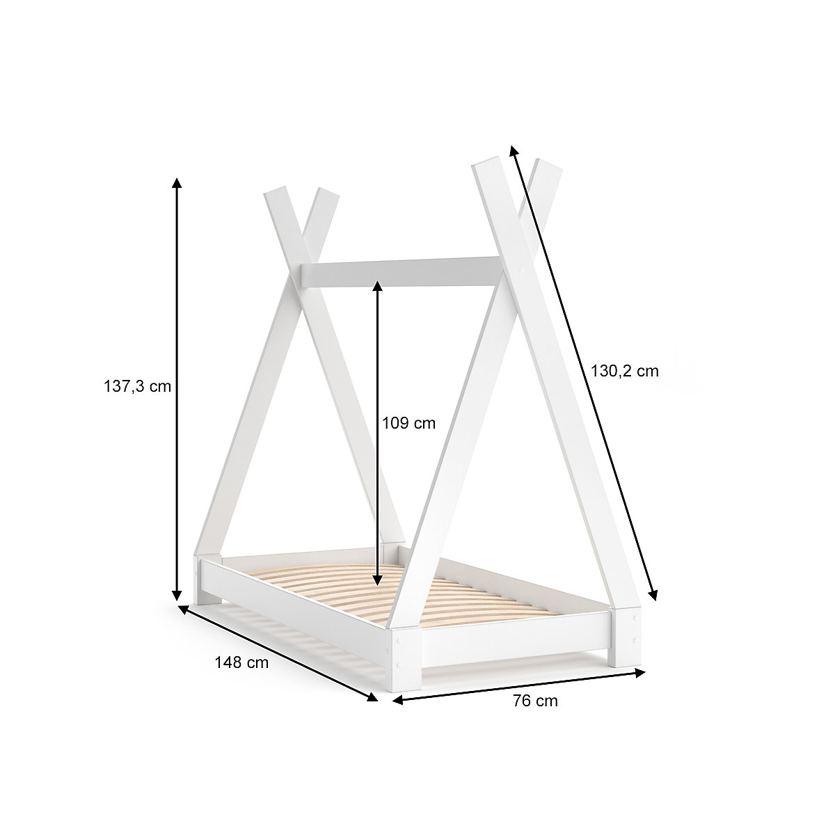 Kinderbett TIPI 70 x 140 cm Weiß