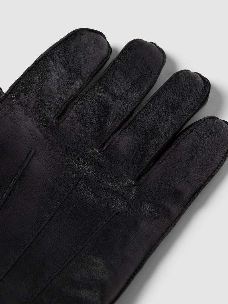 Handschuhe aus Schafsleder mit Ziernähten Modell 'touch' in schwarz