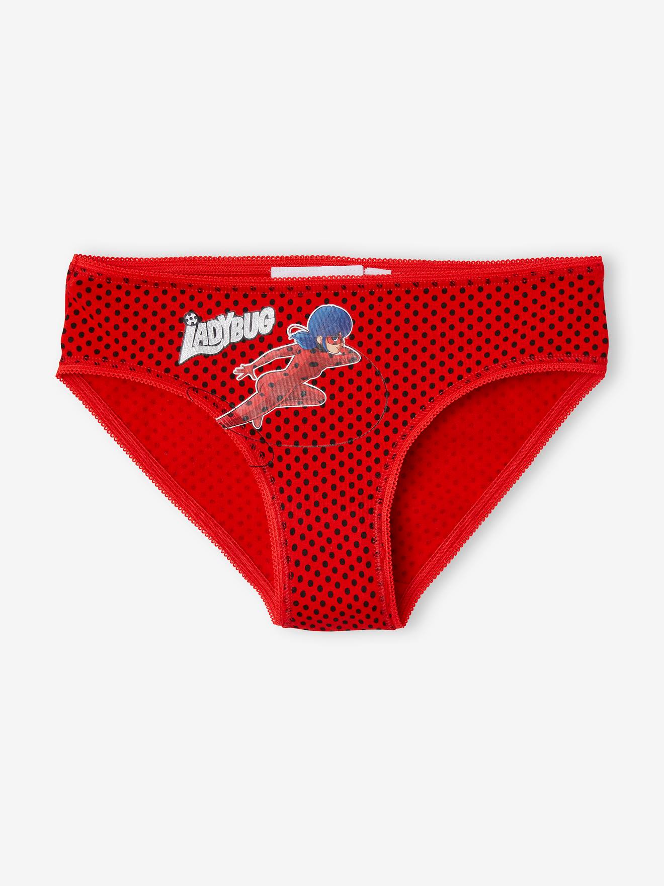Lot de 3 culottes fille Miraculous® rouge / gris chiné / rose