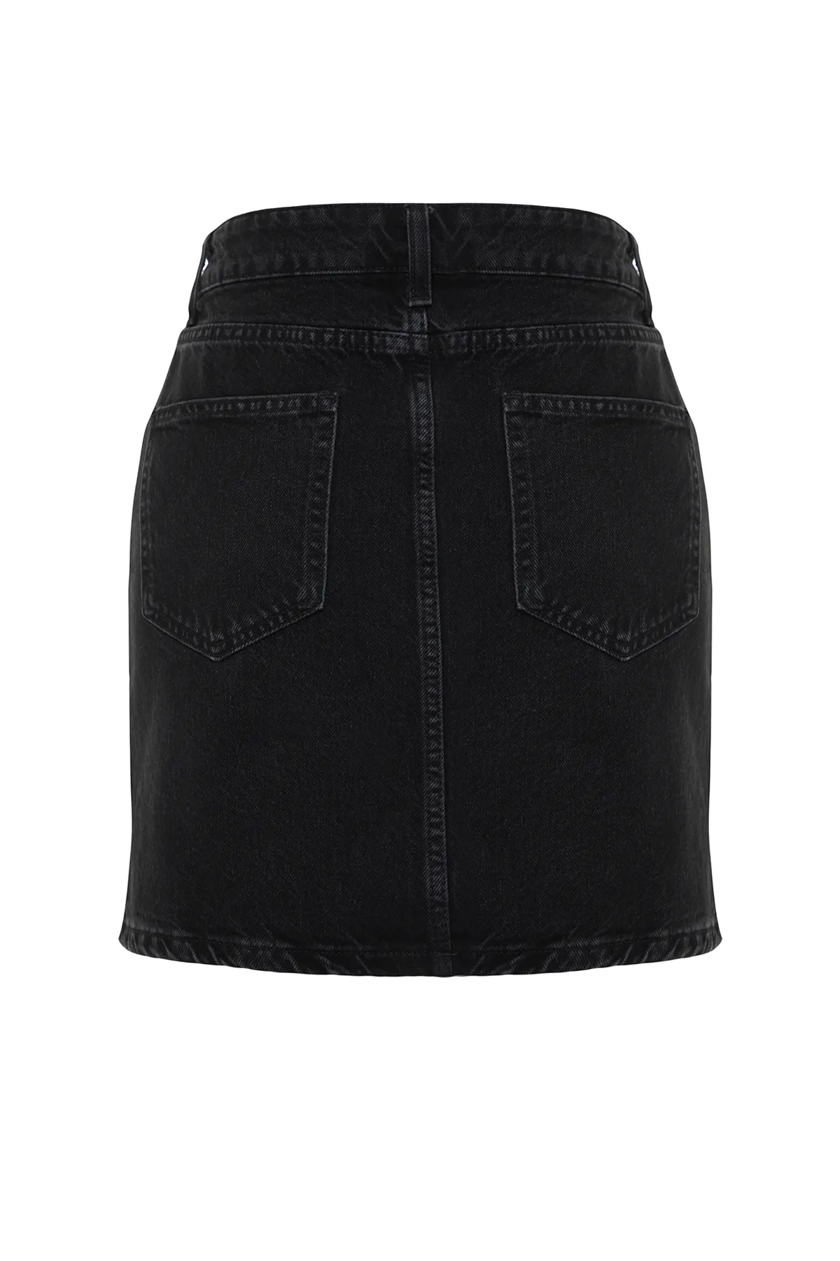 Trendyol Collection  Schwarzer Mini-Jeansrock mit hoher Taille TWOSS24ET00063