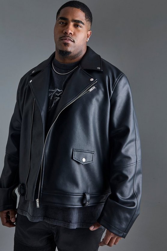 Plus PU-Bikerjacke