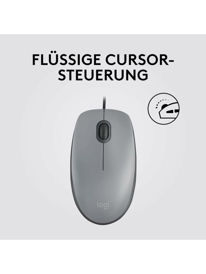 Logitech M110 Silent Maus für Rechts- und Linkshänder - für ein in Grau günstig kaufen onesize