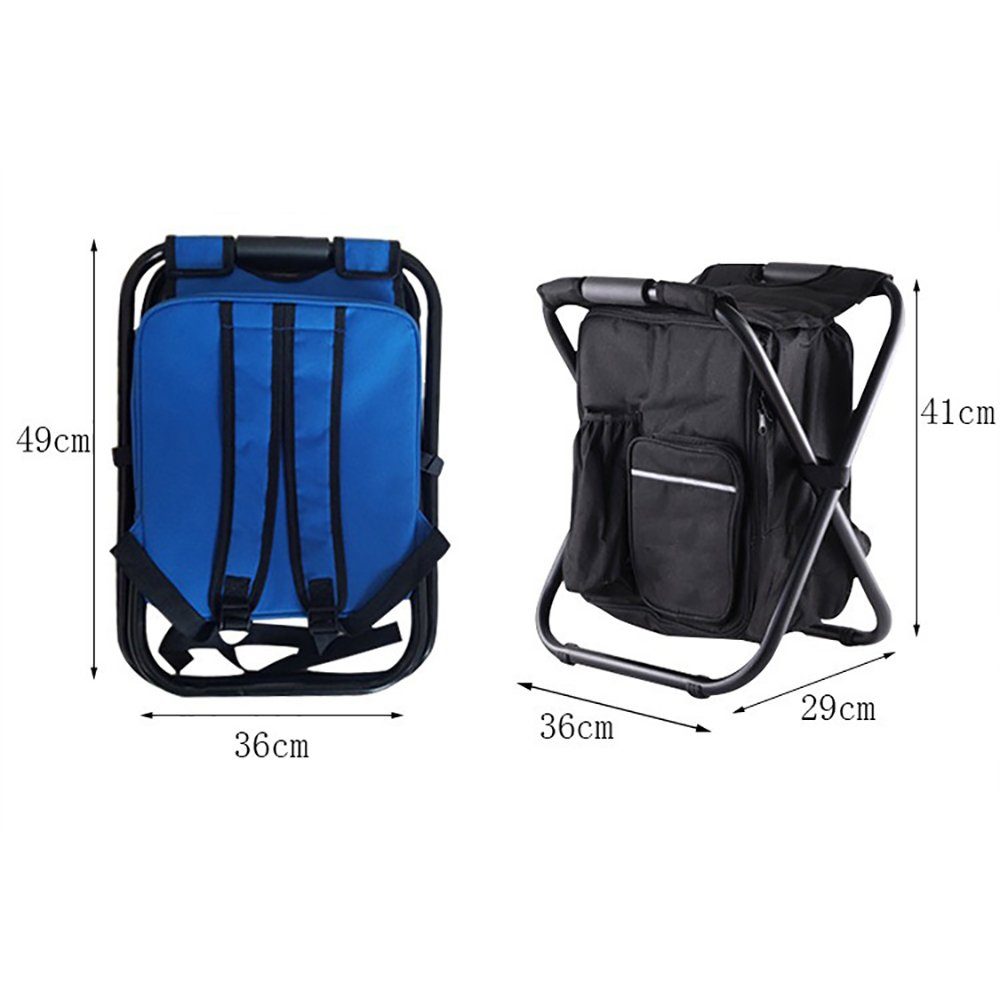 Zeaicos Angelhocker Angelhocker mit Kühlfach Campingstuhl Falt-Hocker & Kühltasche in 1