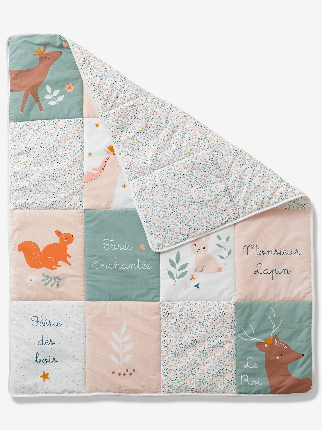 Vertbaudet Baby Spieldecke MÄRCHENWALD, Patchwork-Design - mehrfarbig