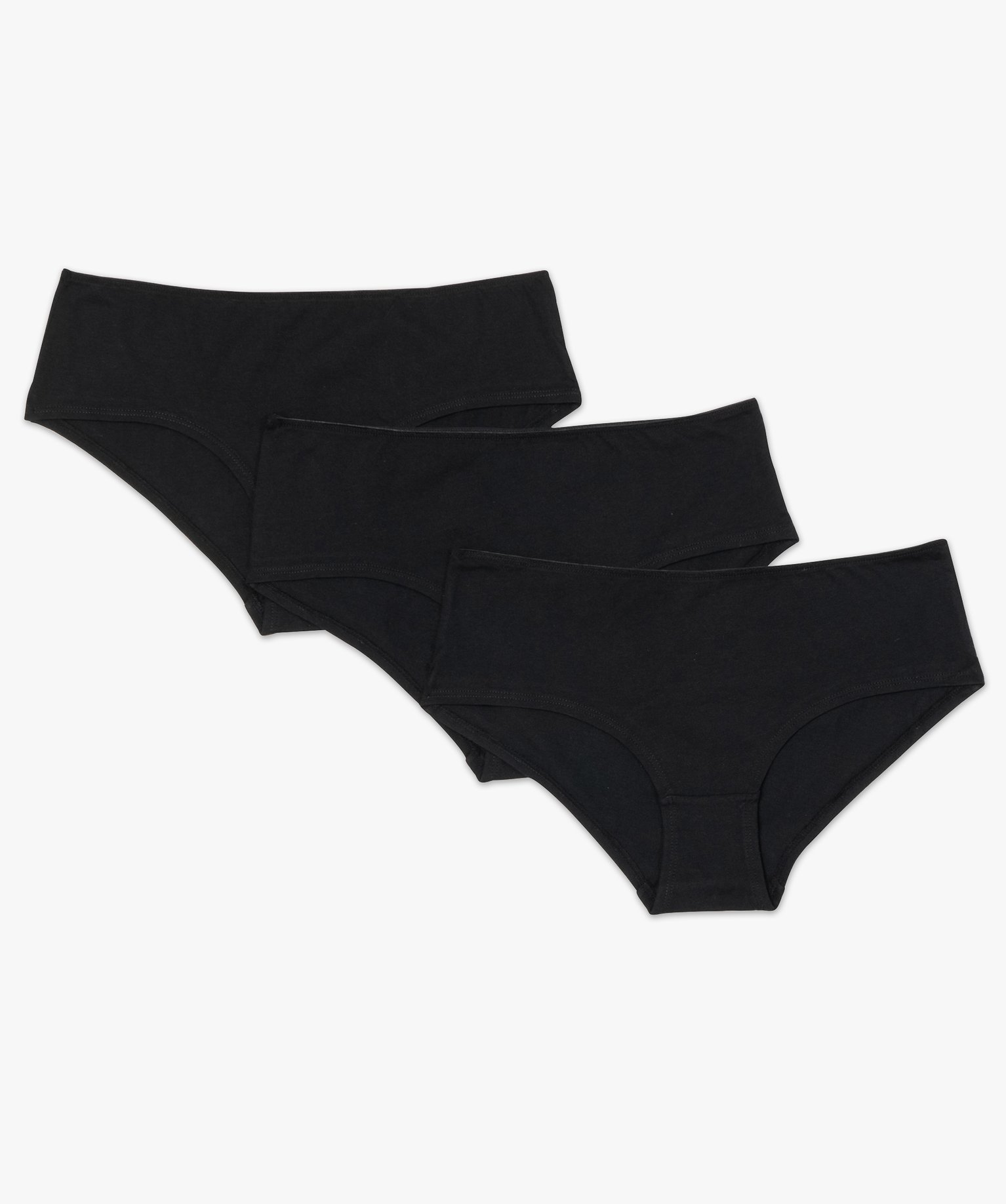 Shorties femme unis 100% coton biologique (lot de 3) noir | GEMO
