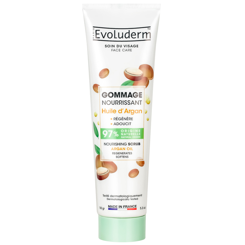 evoluderm Gommage Visage Gommage Nourrissant Huile d'Argan - 150gr