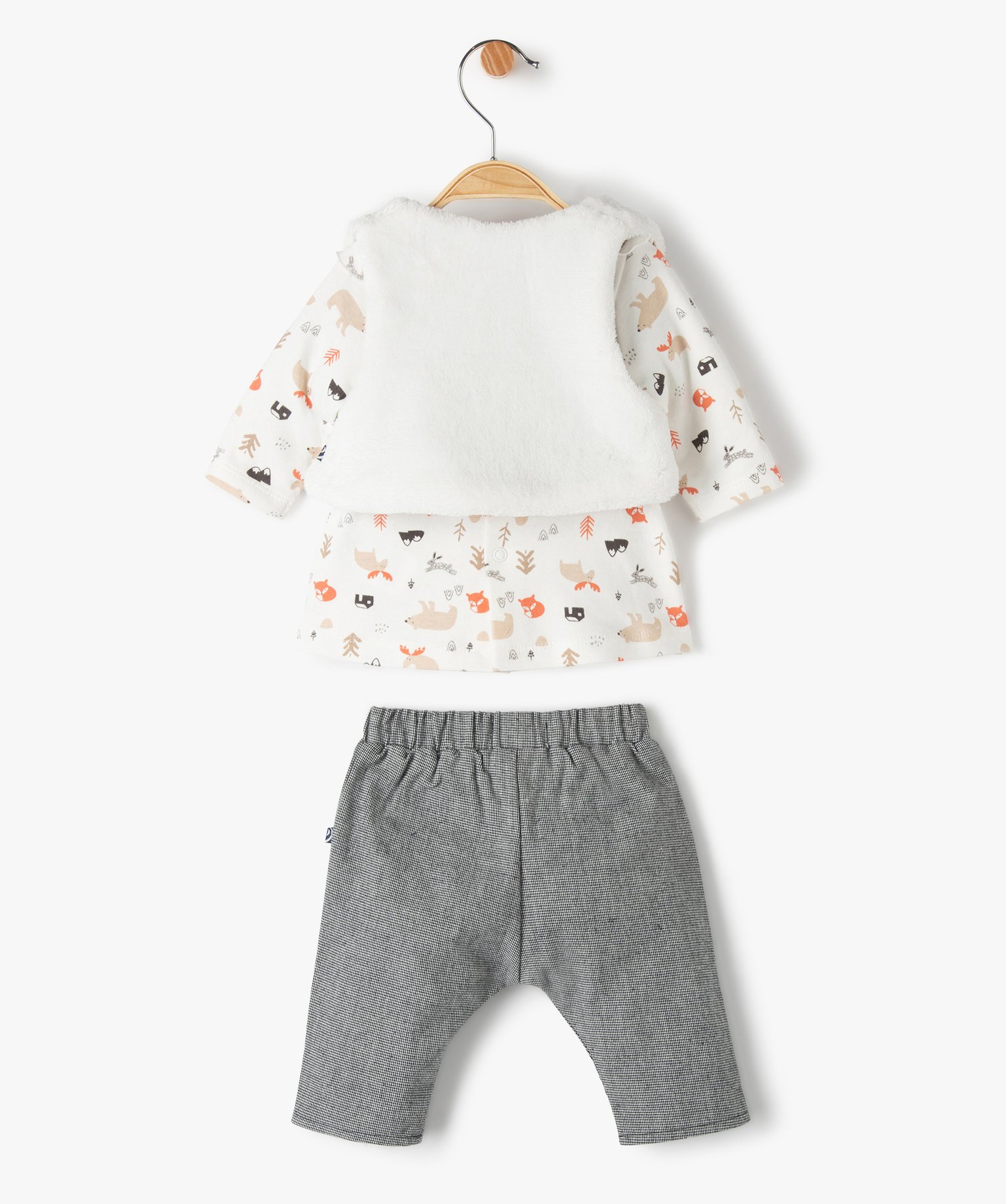Ensemble bébé fille 3 pièces : tee-shirt + gilet + pantal... | GEMO