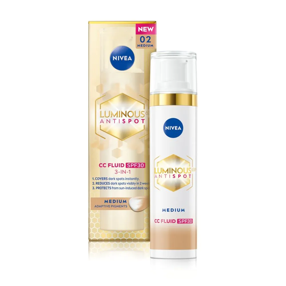 Nivea Luminous 630 CC SPF30 - крема против промене боје коже, 02 средња, 40 мл