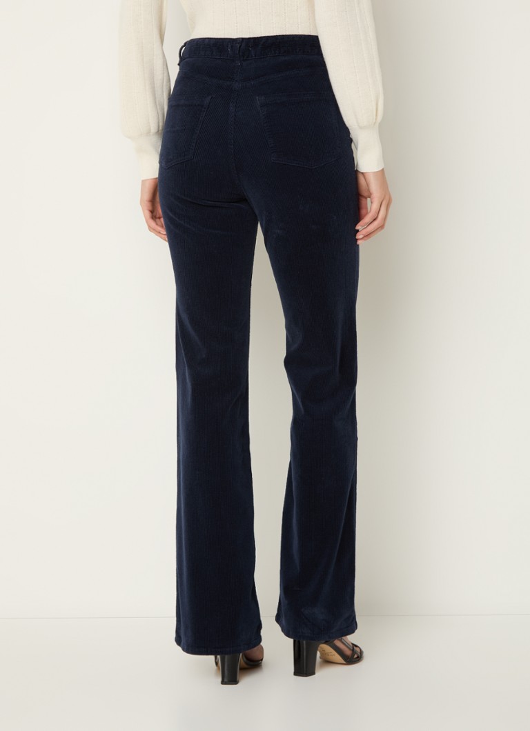Calças de cintura alta e corte folgado em veludo cotelê, modelo Nazia, da Gerard Darel.
