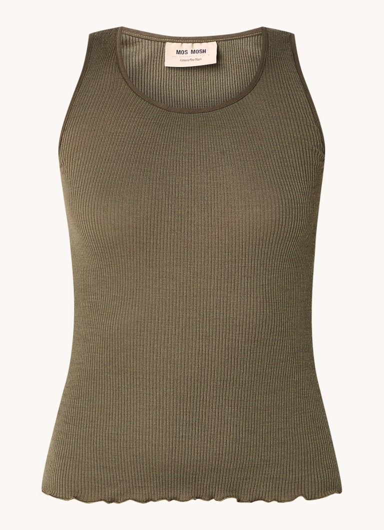 Mos Mosh  MMElaine ribgebreide tanktop met ruches