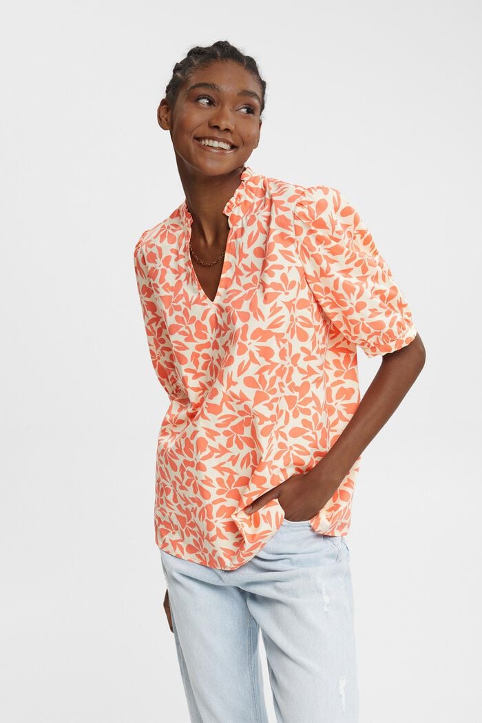 Baumwoll-Bluse mit Print