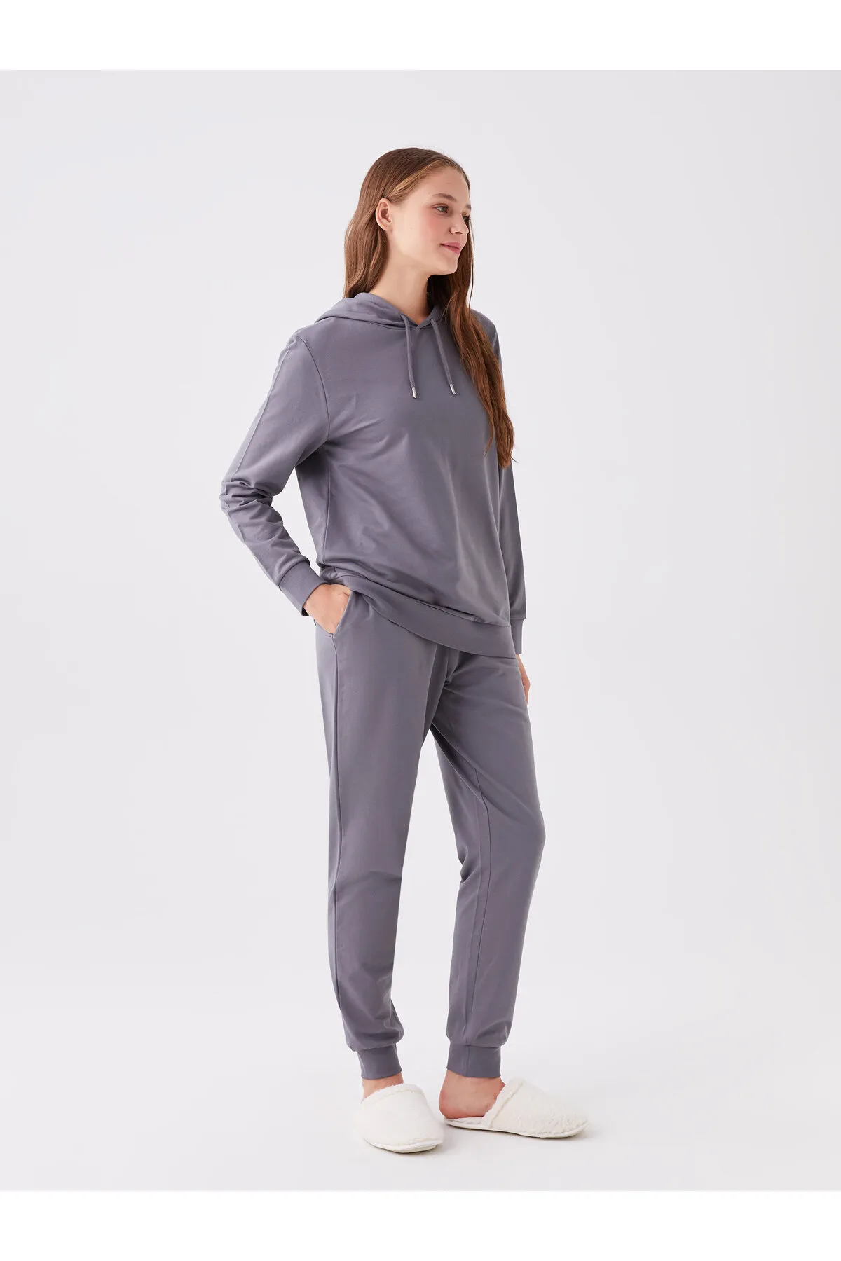 LC Waikiki  LCW DREAM Damen-Pyjama-Set mit Kapuze und langen Ärmeln