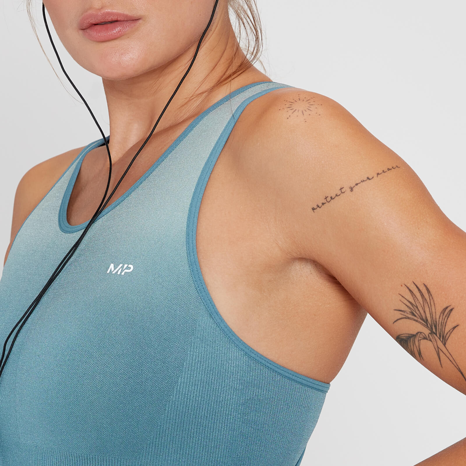 Brassière de sport sans coutures MP Velocity Ultra pour femmes – Bleu gris