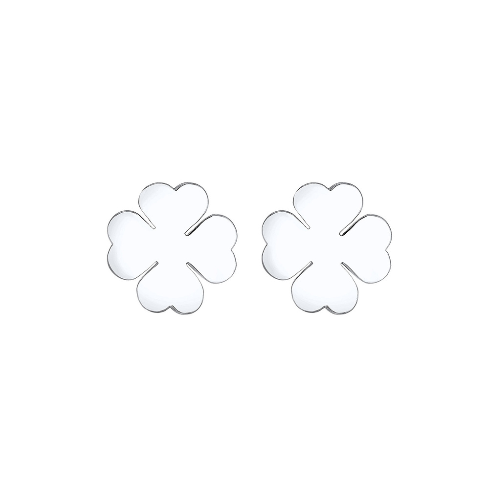 Elli Elli Boucles d'Oreilles Femme Pendentif Trèfle Filigrane en Argent Sterling 925 Boucles d'oreilles