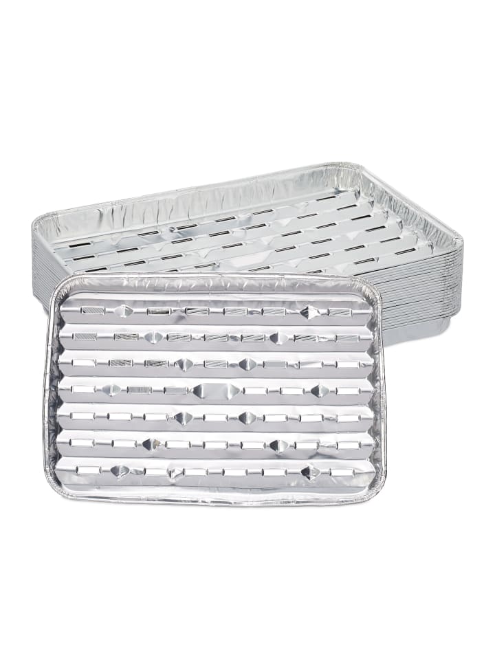relaxdays 25 x Grillschale in Silber - (B)34 x (T)22 cm günstig kaufen onesize