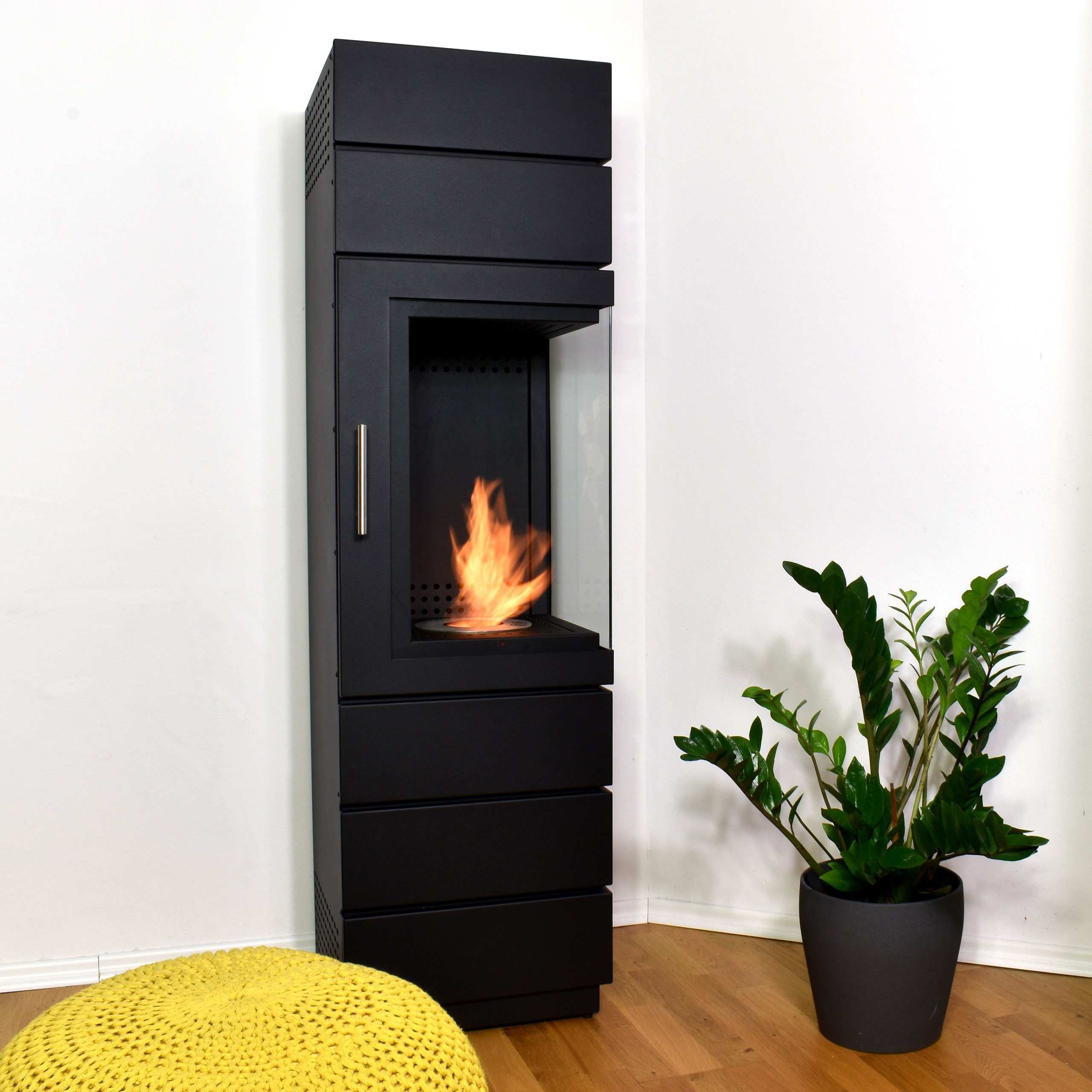 GLOW FIRE Echtfeuer-Dekokamin Ethanolkamin Glow Fire Mora Ofen, mit Heizfunktion durch Bio-Ethanol