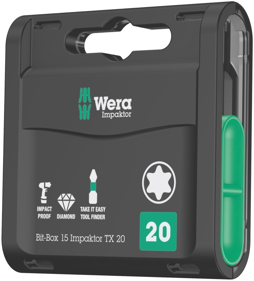 Wera 05057772001 Bit-Box 15 Impaktor 20x25 TX, šesterokut 1/4