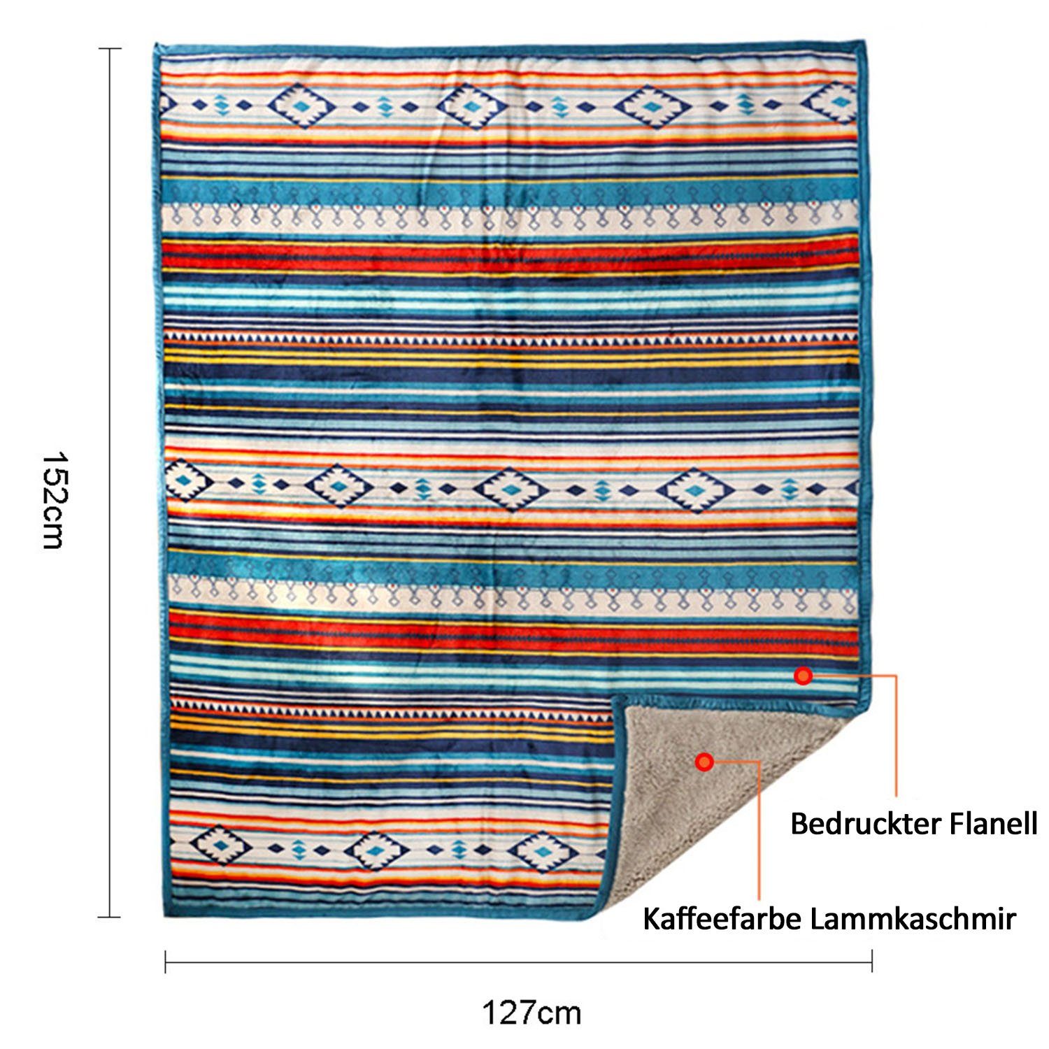 Wolldecke Coral-Fleece-Überwurf, flauschig, weich, Couch-Decke, warme, zggzerg