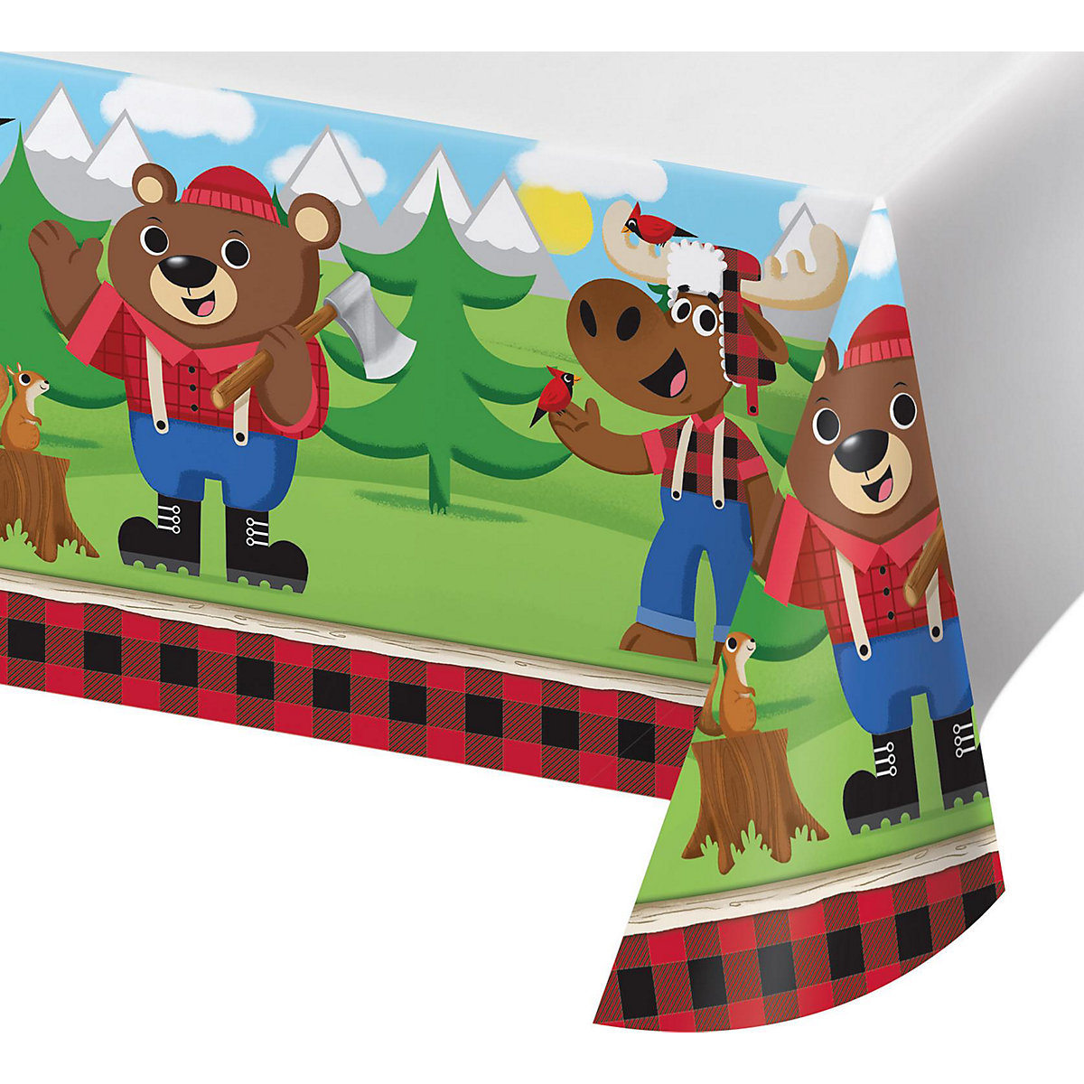 Party-Tischdecke Lum-Bär-Jack, Kunststoff, 137 x 259 cm