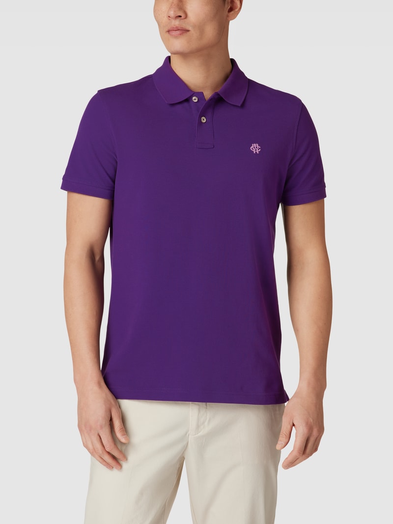 Poloshirt mit Logo-Stitching in purple