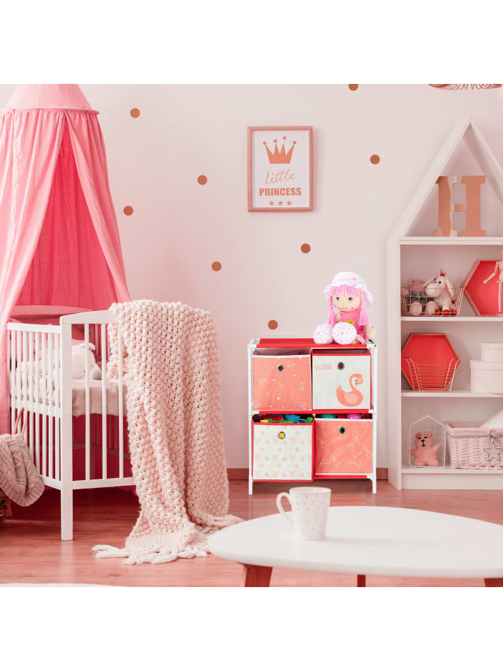 relaxdays Kinderregal Schwan in Weiß/Rot - (B)27,5 x (H)89 x (T)30 cm günstig kaufen onesize