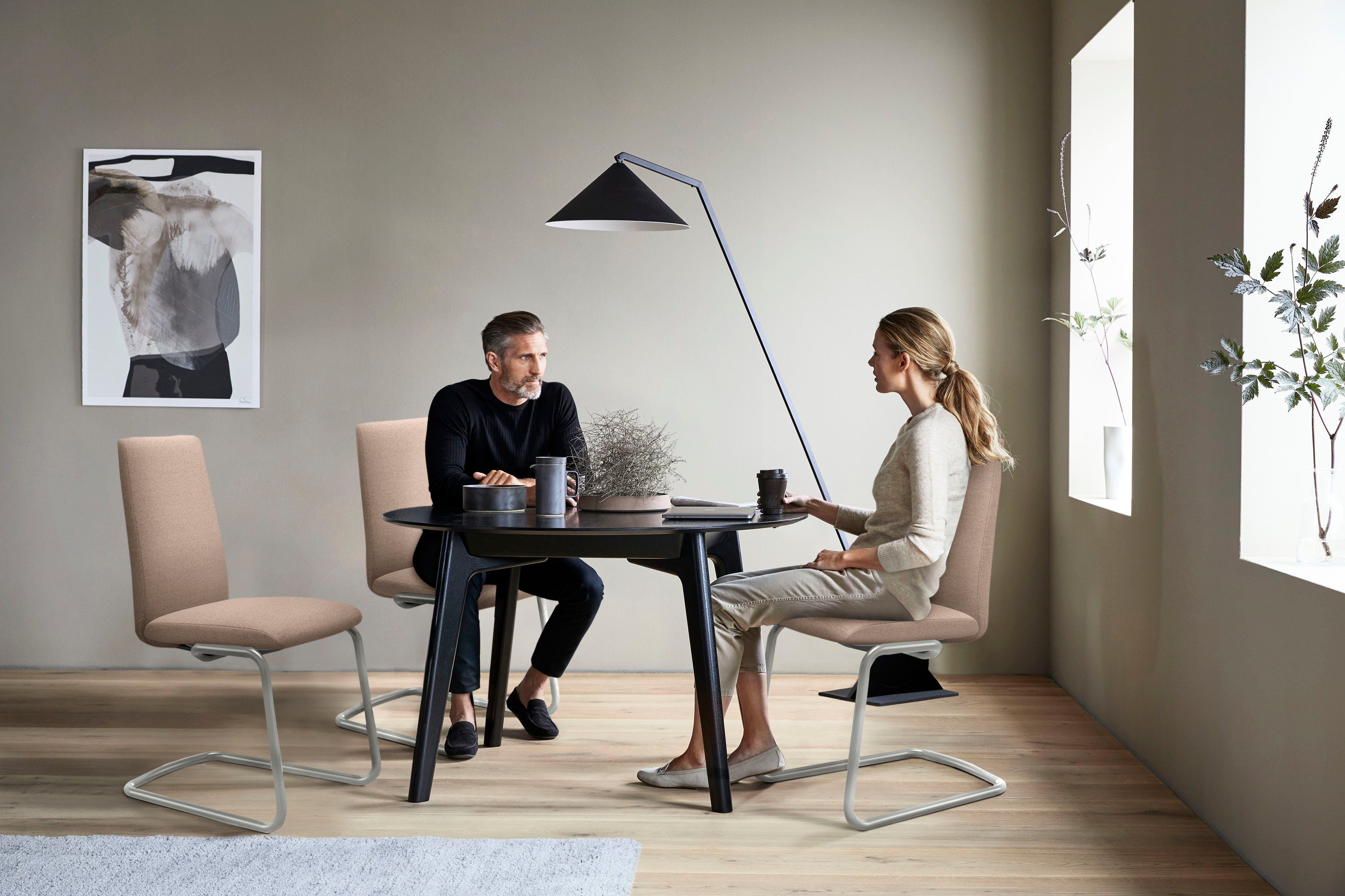 Stressless® Polsterstuhl Laurel, Low Back, Größe L, mit Beinen aus Stahl in Schwarz matt