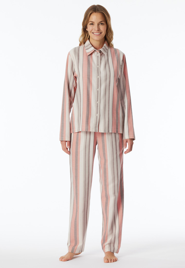 Pyjama lang Webware Streifen multicolor - Modern Nightwear