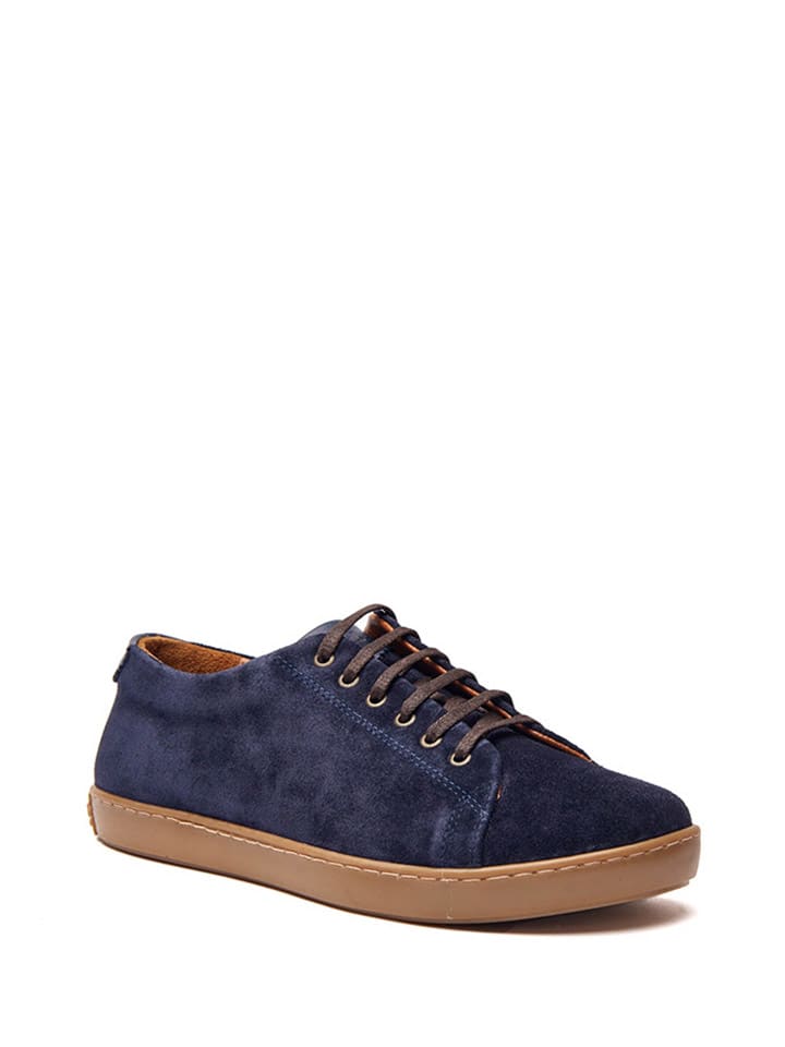 Comfortfusse Leder-Sneakers in Dunkelblau günstig kaufen