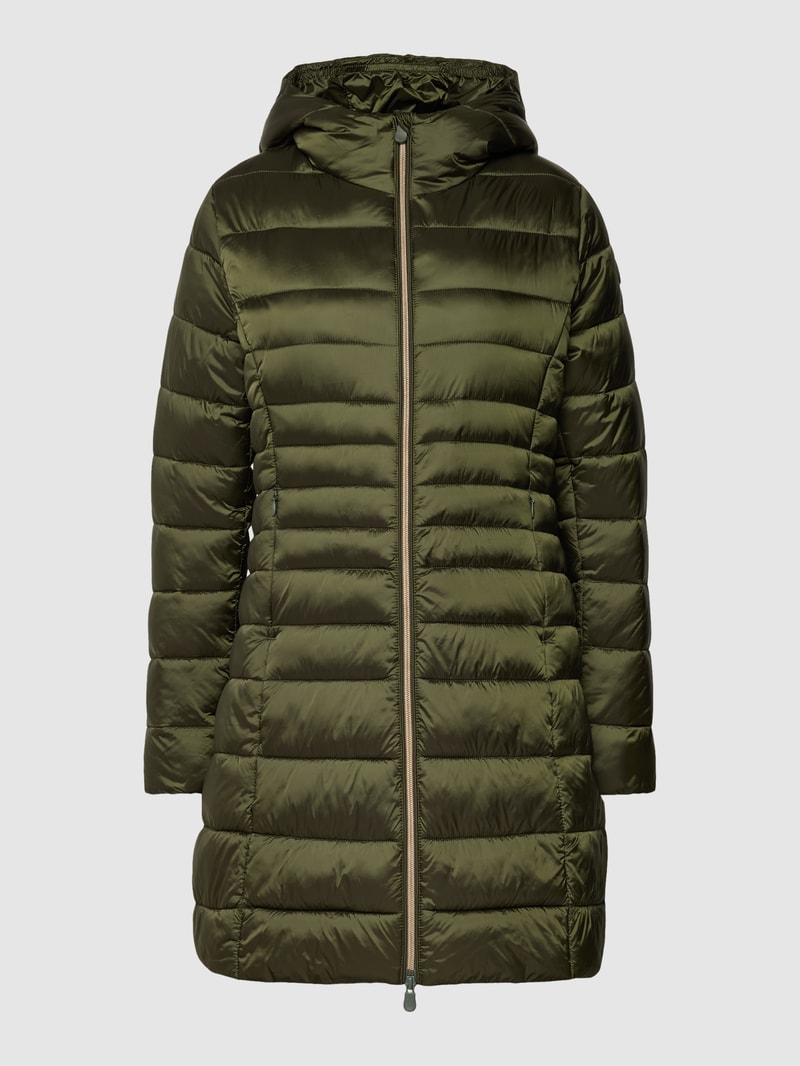 Steppjacke mit Kapuze Modell 'CAMILLE' in dunkelgrün