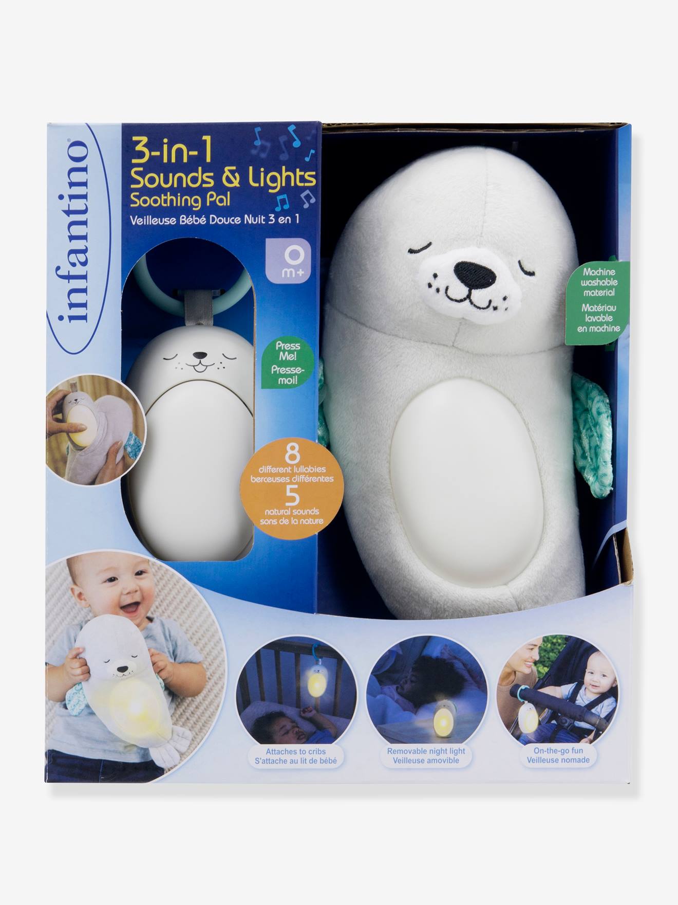 Veilleuse Bébé Otarie Douce Nuit 3 en 1