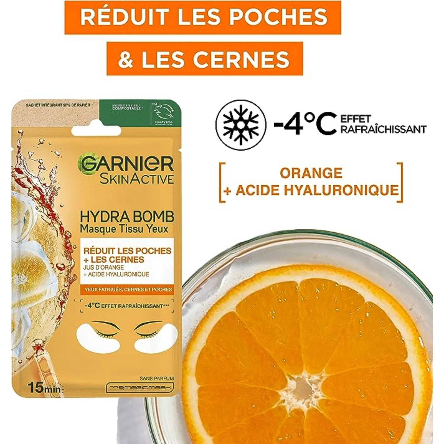 Garnier Collection 5 maschere in tessuto - cura viso e contorno occhi - luminosità, effetto rimpolpante, anti-fatica, levigante