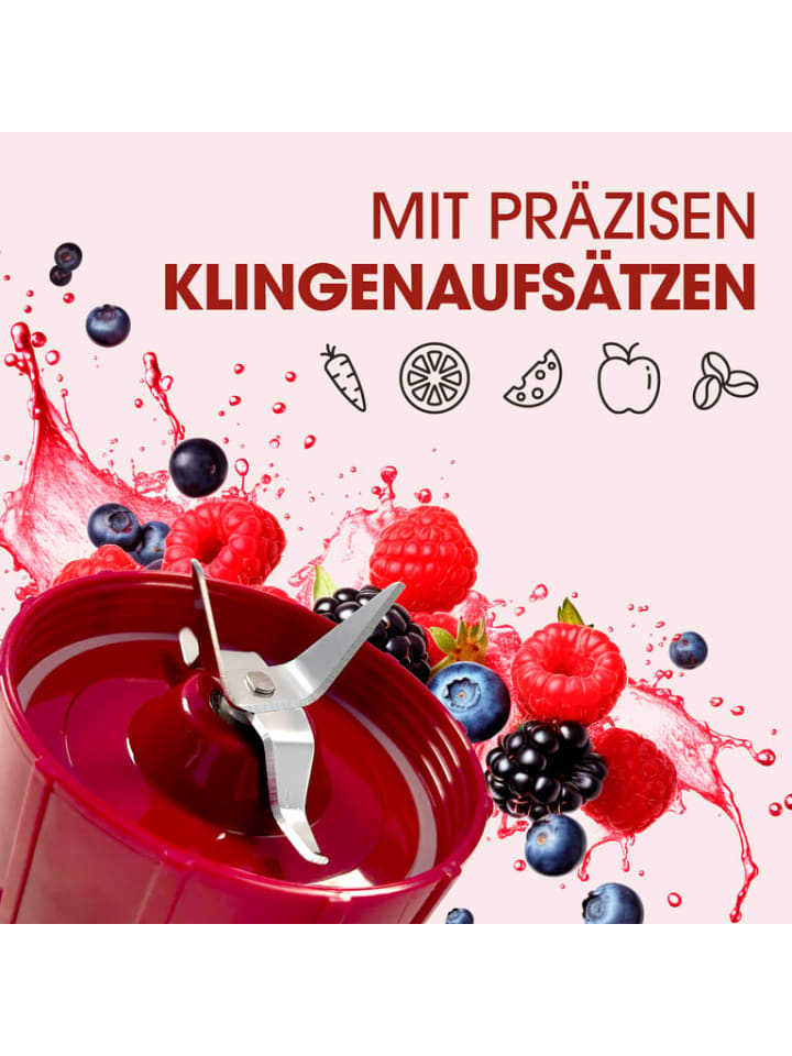 Gourmetmaxx GOURMETmaxx Mixer Mr. Magic - - Küchenmaschine - 18-tlg. - silber / rot günstig kaufen onesize
