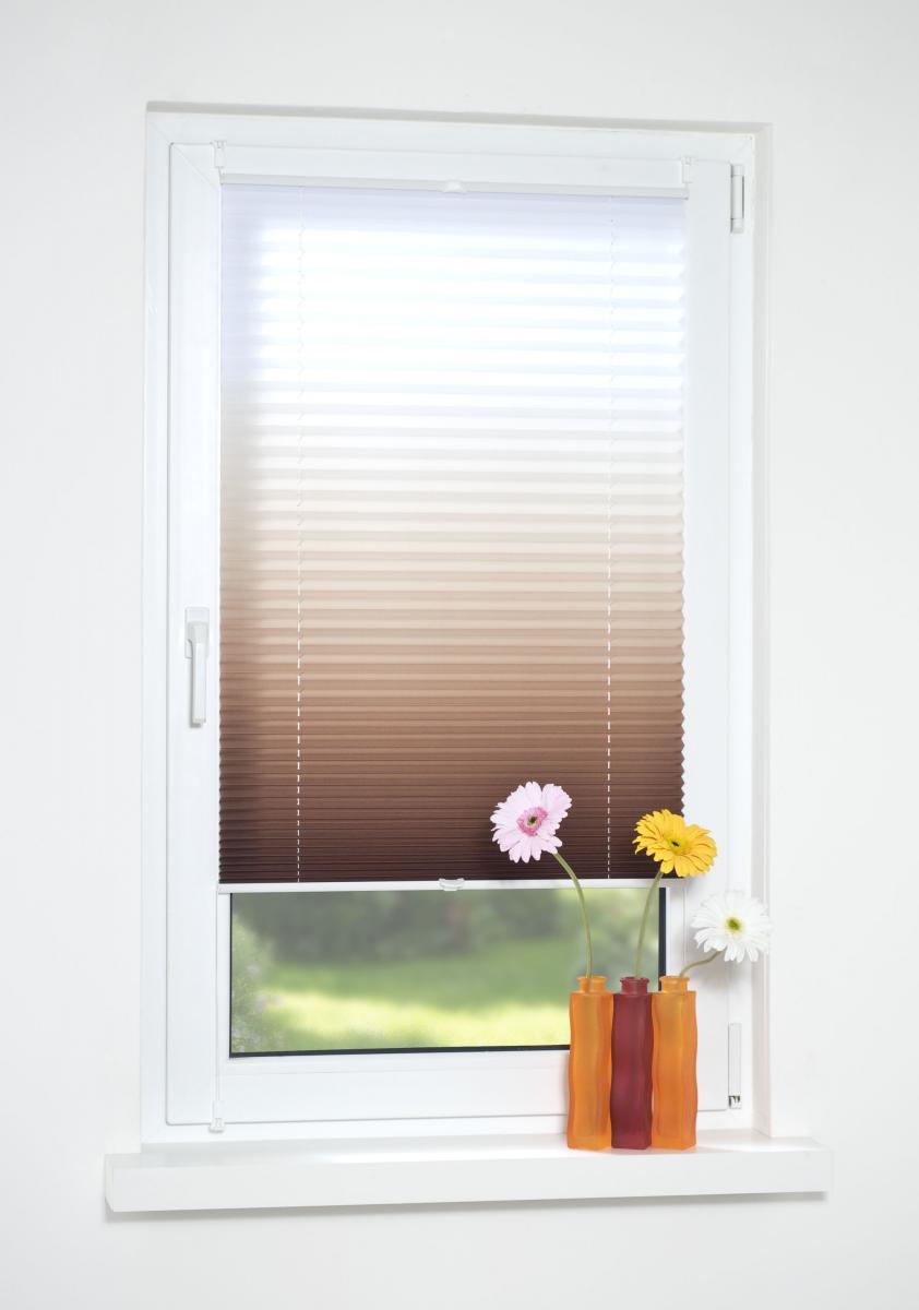 Bella Casa Klemmfix-Plissee verspannt, 45 x 130 cm, farbverlauf braun