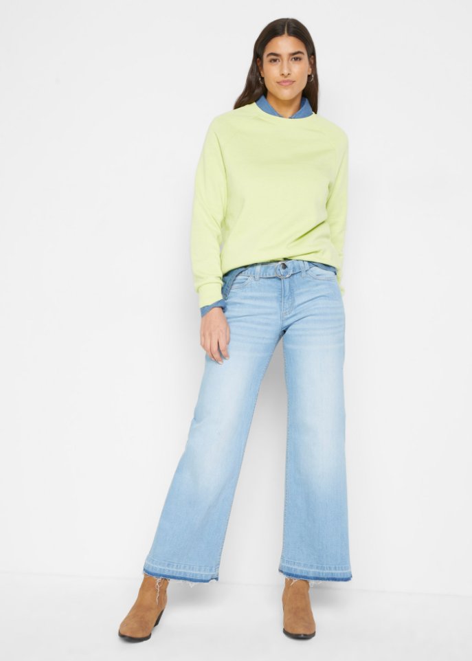 Stretch-Jeans Culotte knöchelfrei