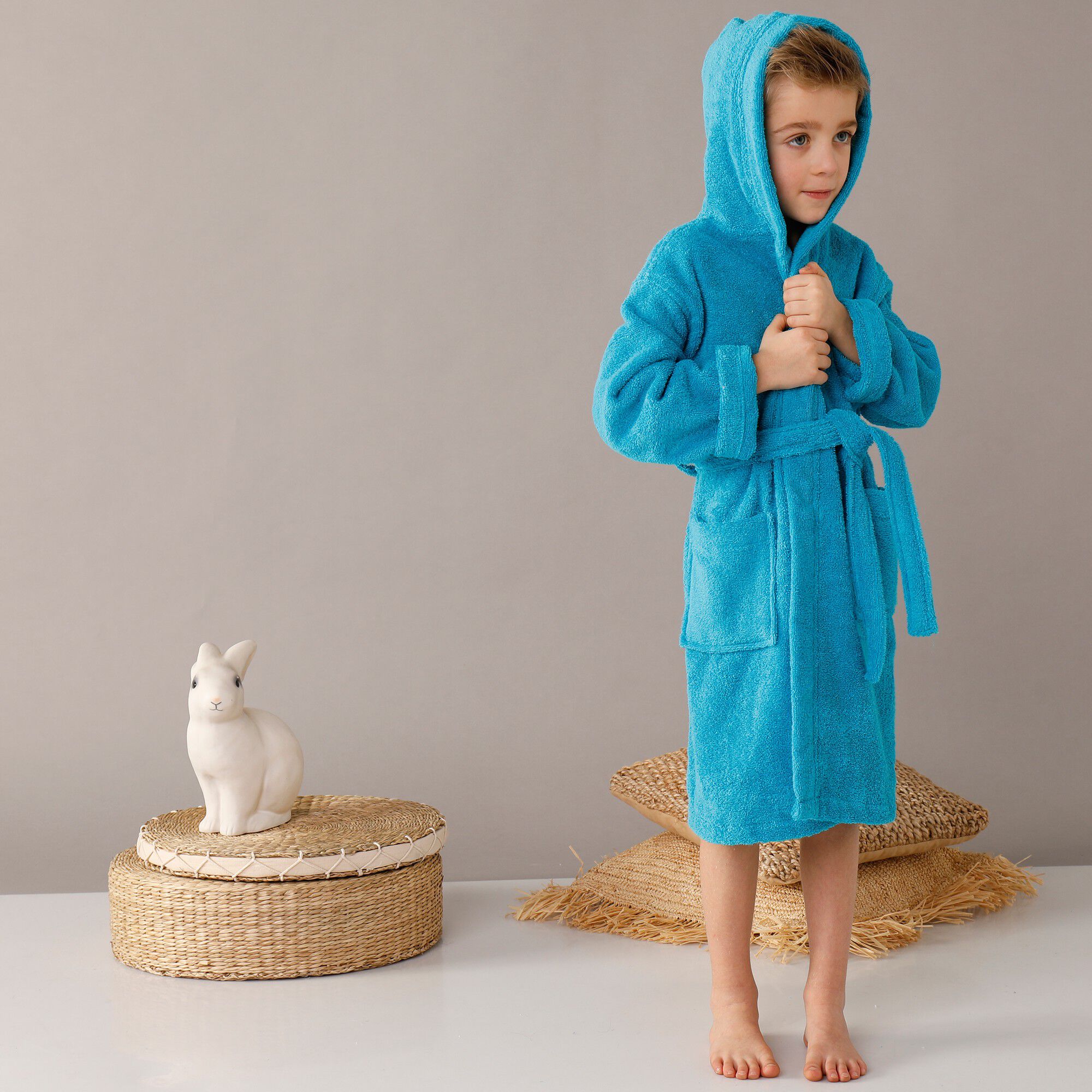 Peignoir enfant éponge bouclette à capuche