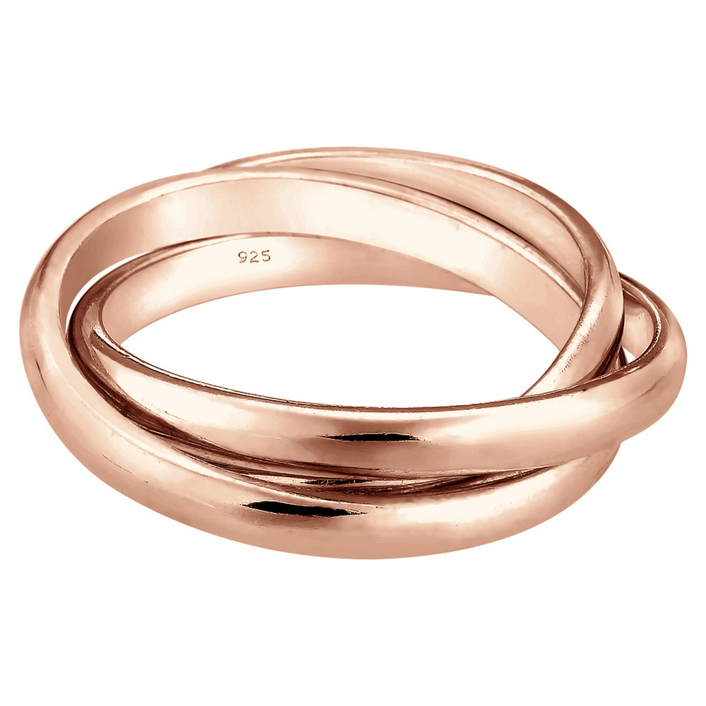 Elli Elli Bague Femmes Trio Enroulement Basique en Argent Sterling 925 Bague