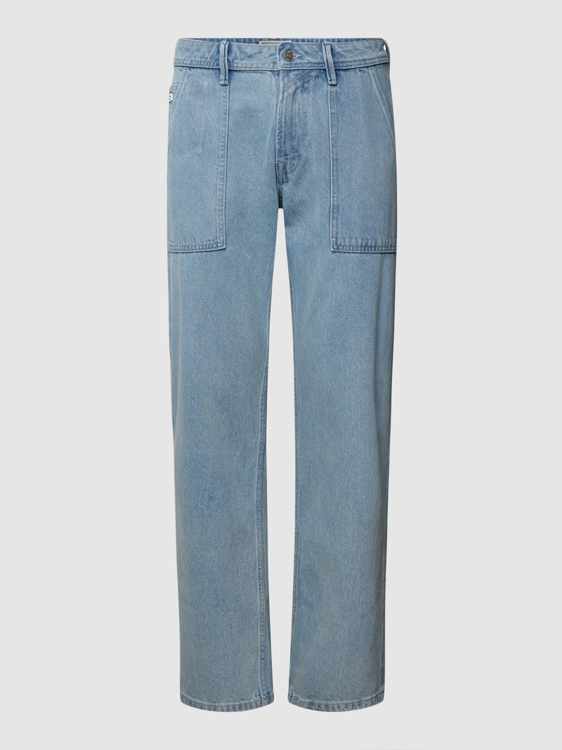 Straight Fit Jeans mit Zierleisten Modell '90s' in jeans